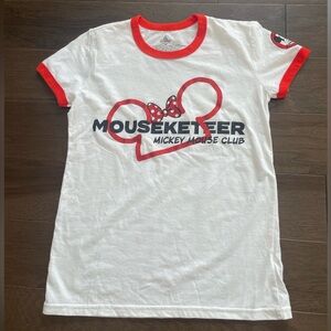 Disney White & Red Minnie Mouseketeer Short Sleeve Tee